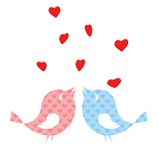 2 valentine cartoon birds tweeting hearts 226 x 223