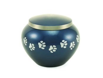 Metal urn decorated with paw prints 1800 x 1355